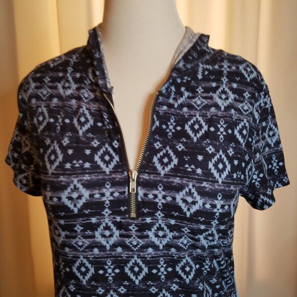 No Bounderies Black and Blue dress zip top with hoodie sz XXL - Picture 2 of 5